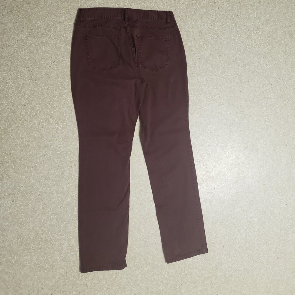 TALBOTS brown casual straight ankle leg pants size 8P woman's